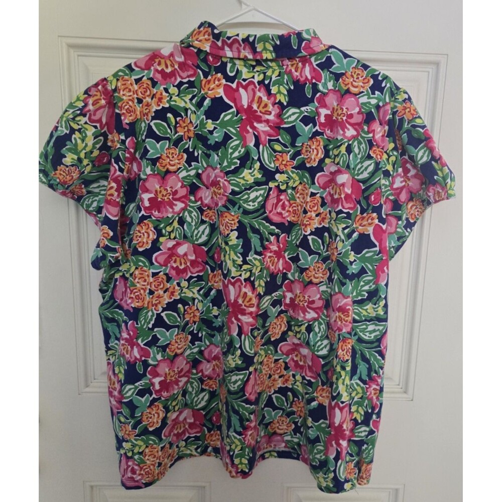 Tropical Coastal Caribbean Joe Floral Short Sleeve Polo Size 3x - Picture 2 of 7